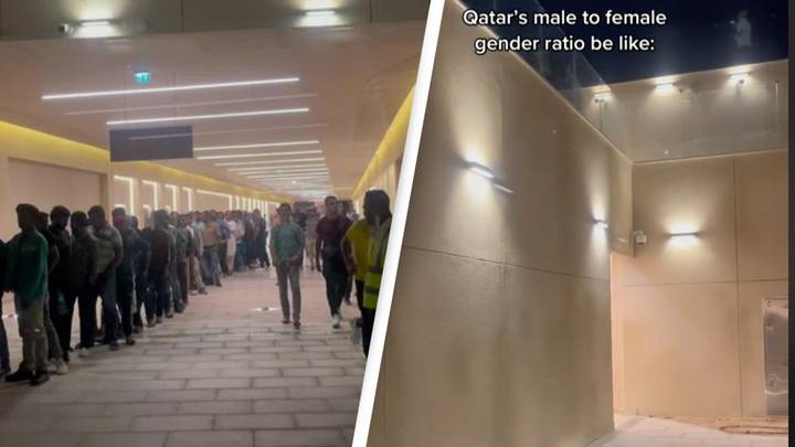 Qatar stadium toilet line shows difference between number of male and female World Cup fans