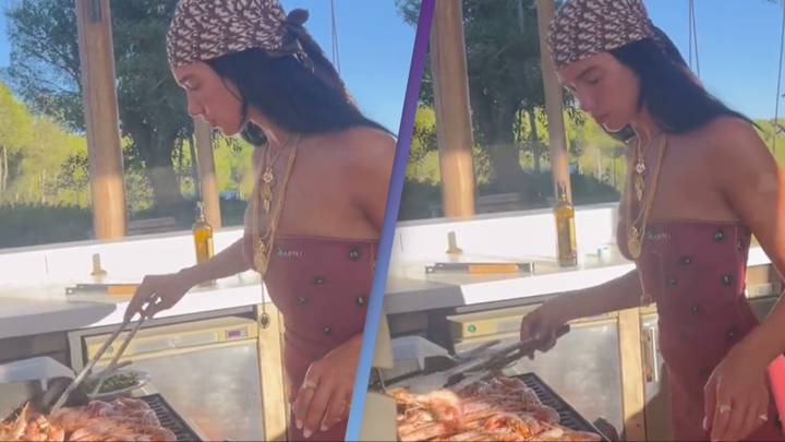 Fans spot Dua Lipa's embarrassing mistake as she posts video 'grilling' shrimp on barbecue