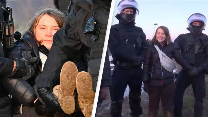Greta Thunberg accused of setting up police detention after being spotted laughing with officers