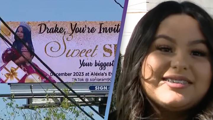 Diehard fan takes out a huge billboard to invite Drake to her sweet 16th birthday