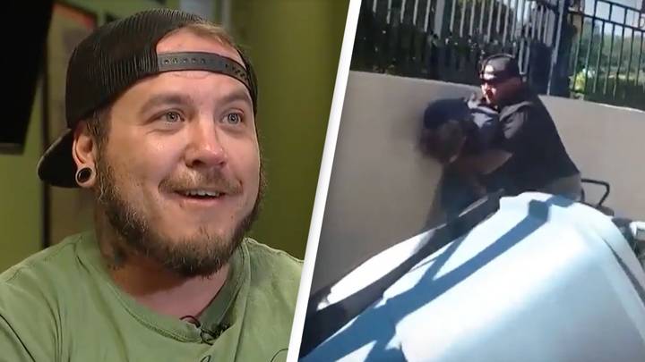 Heroic moment army veteran saves pregnant woman from carjacking at Starbucks drive-thru