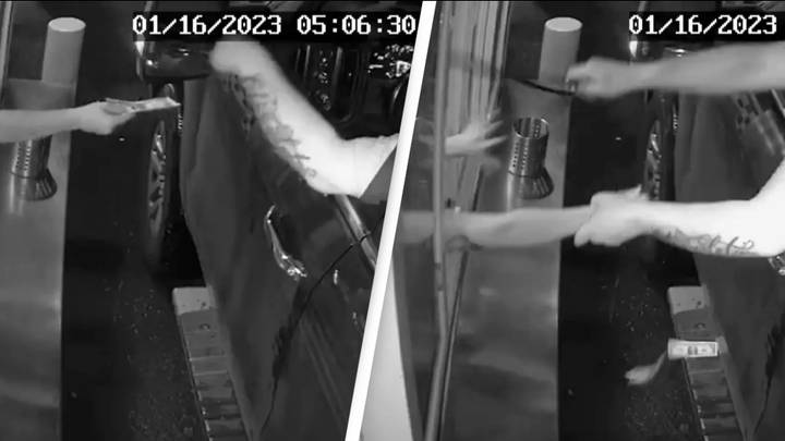 Man tries to abduct barista at drive-thru in chilling CCTV footage