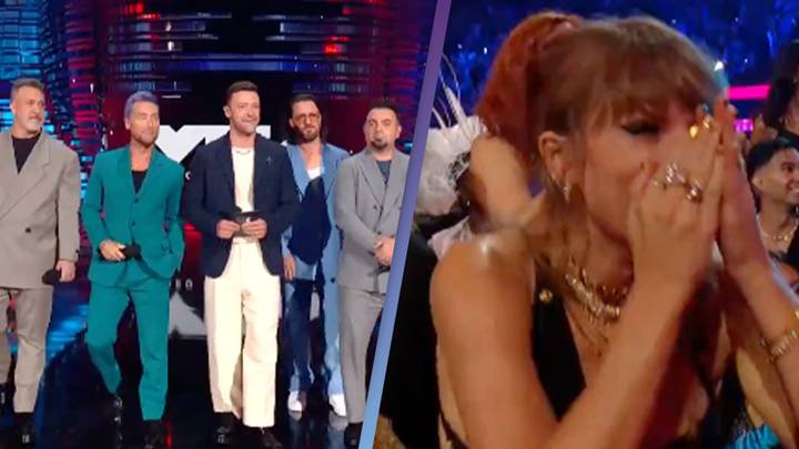 NSYNC reunites for the first time in years at the MTV VMAs and Taylor Swift loses her mind