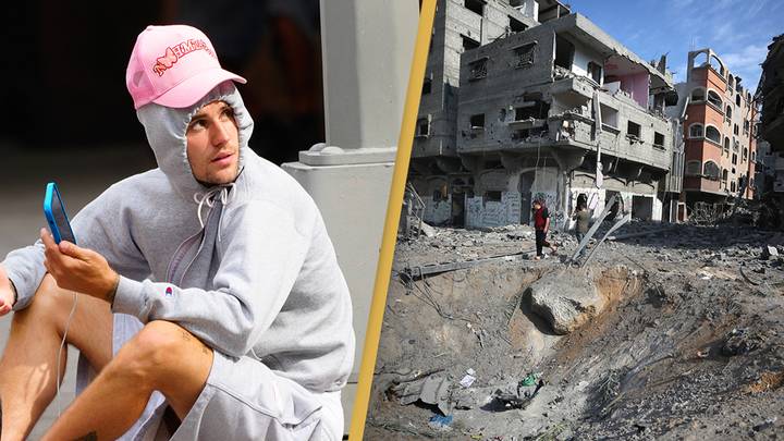 Justin Bieber posts 'praying for Israel' but features a photo of destroyed Gaza Strip