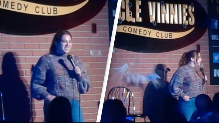 Comedian handles having beer thrown at her by heckler perfectly on stage