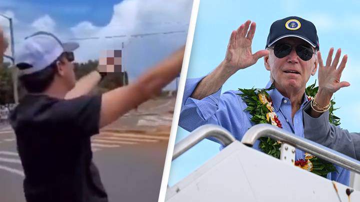 Hawaiians flip off Joe Biden as he arrives in the state following wildfire disaster
