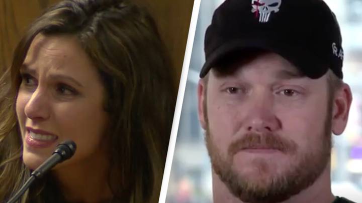 Chris Kyle's widow broke down in tears when describing text message which made her worried about her husband