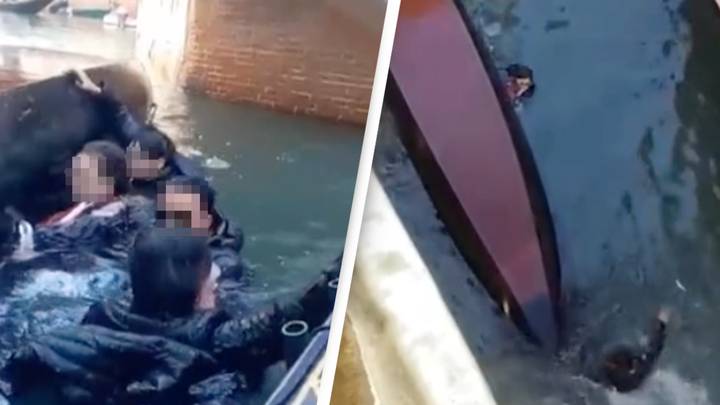 Gondola full of tourists capsizes after they refused to stop taking selfies