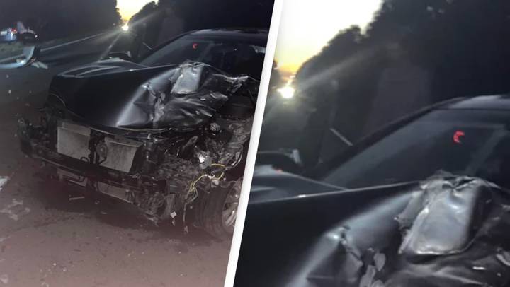 Driver shares terrifying photo of 'ghost' standing by their car after horrific crash