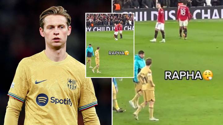 Man United fans convinced Frenkie de Jong is joining in the summer after video shows his reaction to Varane's celebration