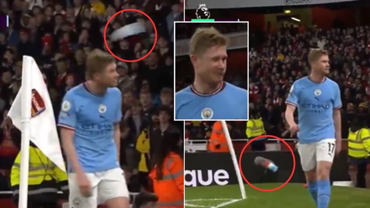 Kevin De Bruyne had an ice-cold response after TWO bottles thrown at him by Arsenal fans