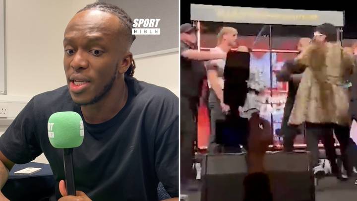 KSI reacts to Logan Paul being struck by Dillon Danis after intense altercation at press conference