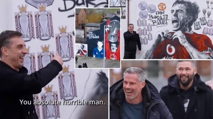 Jamie Carragher and Tony Bellew disgusted as Gary Neville mural unveiled in Liverpool
