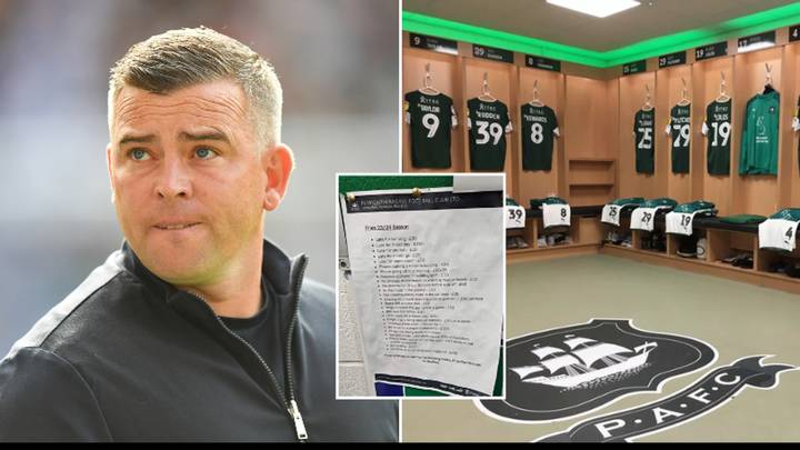 Plymouth's incredible fine list for 23/24 season has been leaked, includes £250 fine for 'not singing'