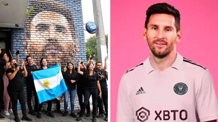 Inter Miami fans move quick to paint mural of Lionel Messi