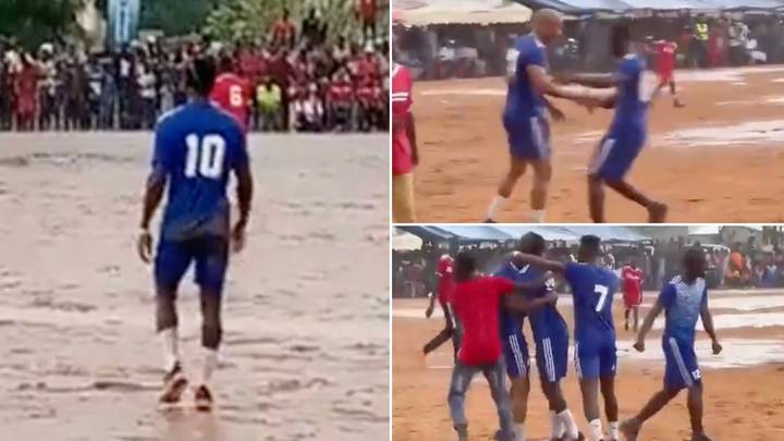 Sadio Mane Returns To His Childhood Village In Senegal To Play Match Alongside El Hadji Diouf And Papiss Cisse