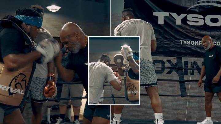 Mike Tyson posts footage of him training Francis Ngannou ahead of boxing debut against Tyson Fury