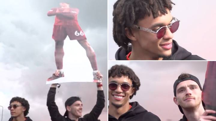 Andy Robertson Dancing With Cardboard Cutout Of Trent Was The Best Moment Of Liverpool Bus Parade