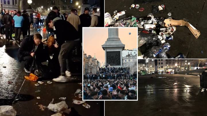 Newcastle fans clean up Trafalgar Square after huge night of drinking before Carabao Cup final