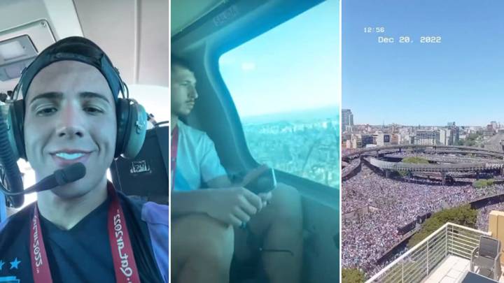 Argentina players are flying over Buenos Aires after being forced to abandon open top bus