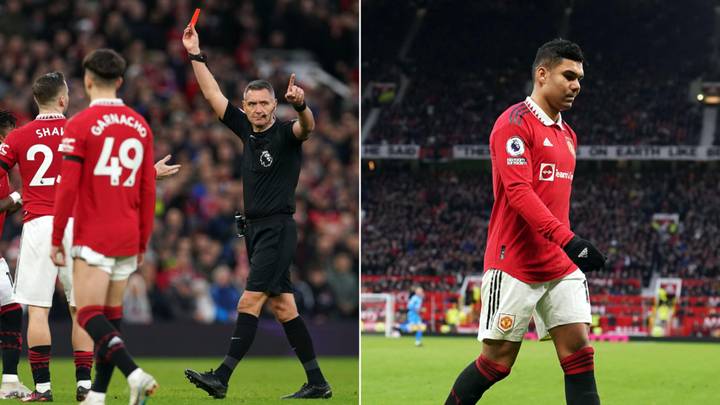 Referee explains why Casemiro was the only player shown red card during Man Utd vs Crystal Palace