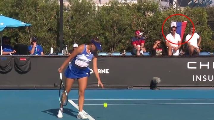 Outrage as Russian flag is flown during Australian Open match between Ukraine and Russian players