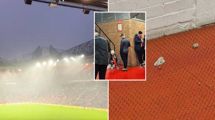 Concrete 'falls on fans' at Old Trafford as Man Utd's crumbling stadium and light show mocked by rivals
