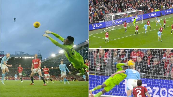 Andre Onana pulls off superhuman save to deny Erling Haaland in Manchester derby