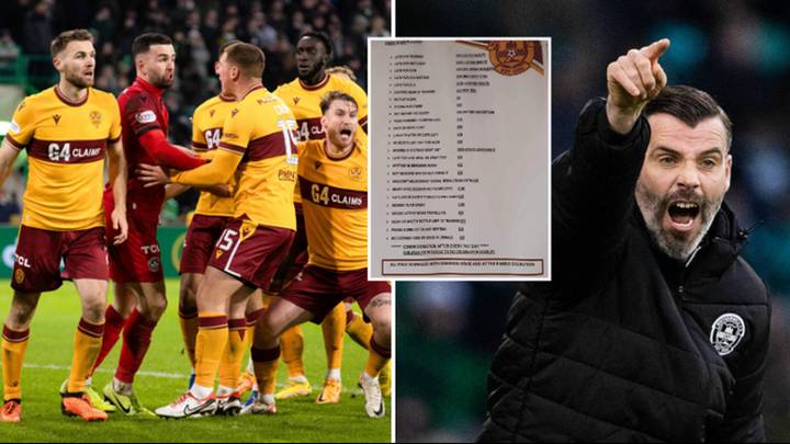 Motherwell's hilarious fine list leaked, includes punishment for 'peeing in shower'