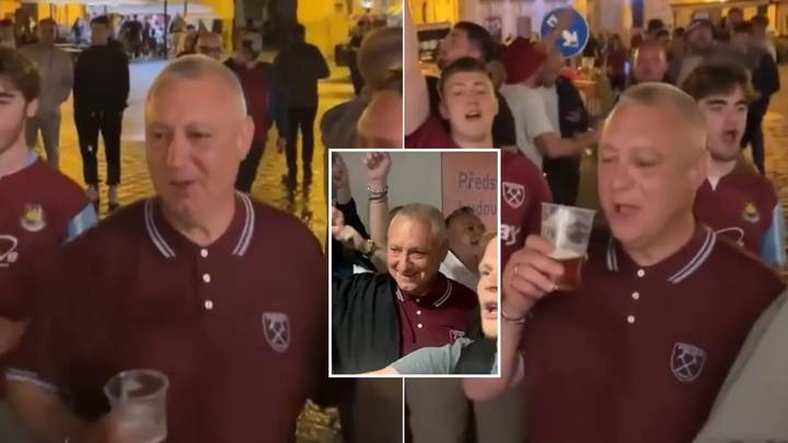 Knollsy was in tears after being serenaded by West Ham fans upon his arrival in Prague for European final