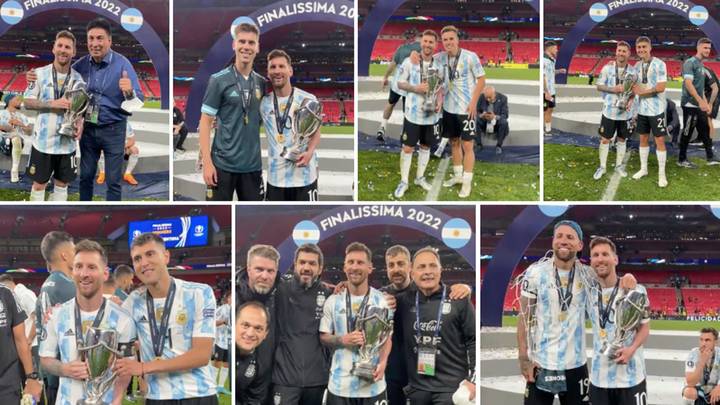 Every Argentina Player Wanted A Picture With Lionel Messi And The Finalissima Trophy