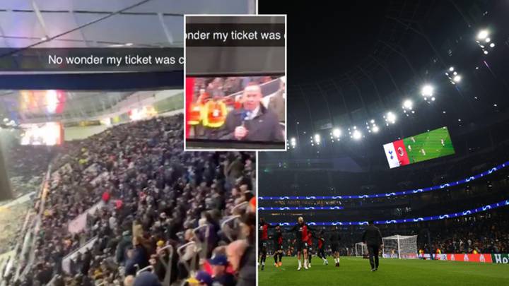 This Tottenham Hotspur fan had the worst view possible during AC Milan clash
