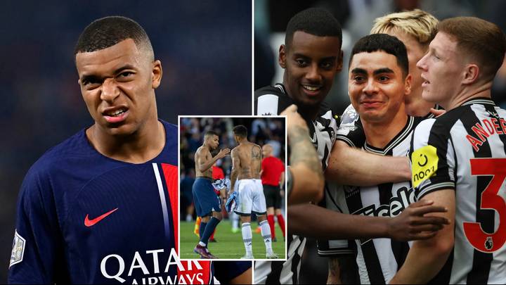 Newcastle player insists he will only swap shirts with Kylian Mbappe if the PSG star asks him first