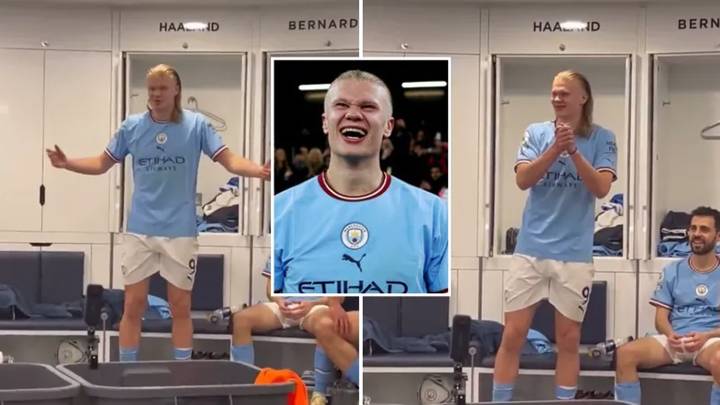 Erling Haaland gave a passionate speech in the Man City dressing room after breaking Premier League record