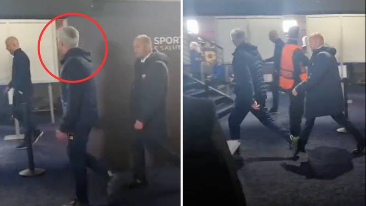 Jose Mourinho filmed shouting at Feyenoord manager Arne Slot in tunnel after Europa League quarter-final win