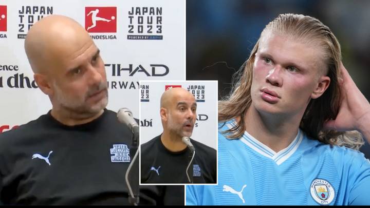 Pep Guardiola drops the F-word in press conference after reporter's question about Erling Haaland