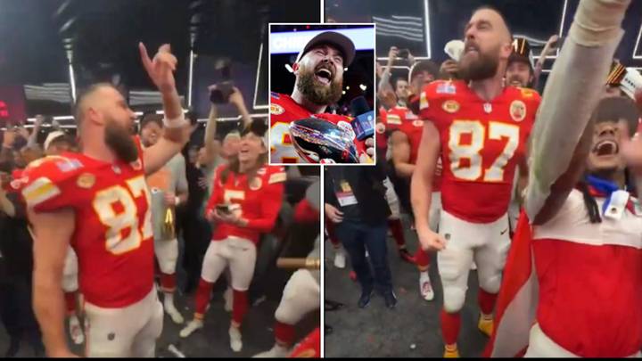 Travis Kelce and Kansas City Chiefs caught mocking San Francisco 49ers in locker room after Super Bowl win