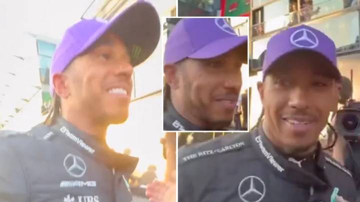 Lewis Hamilton asks "where the f**k" is my team" as they're missing during his podium celebration