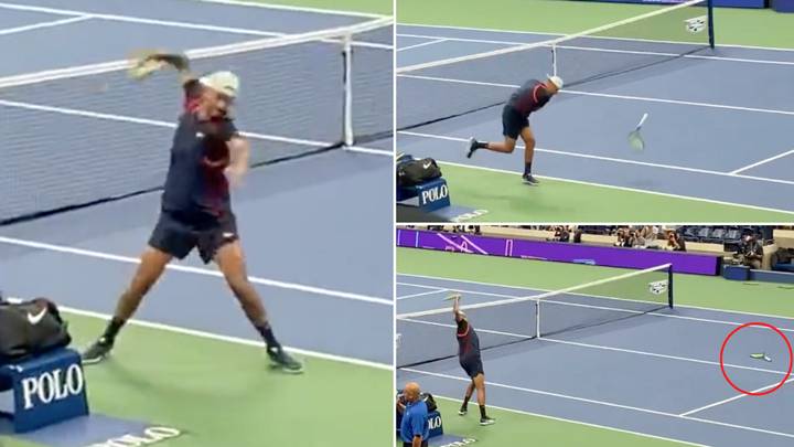Nick Kyrgios has a complete and utter meltdown after crashing out of the US Open