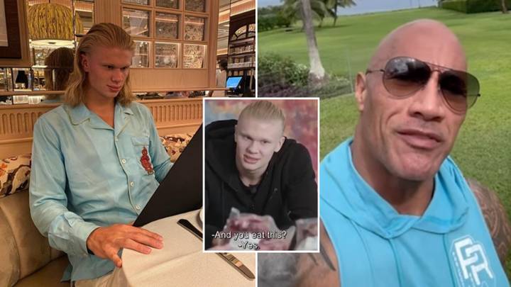 A reporter told 'The Rock' about Erling Haaland's 6,000-calorie diet, he couldn't believe it