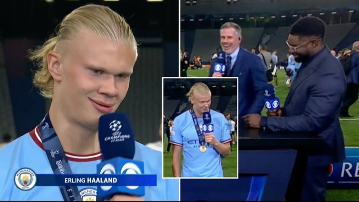 Erling Haaland calls out CBS punditry team for 'asking awkward questions' during post-match interview