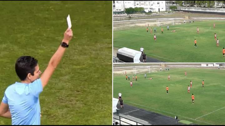 Player shown extremely rare white card by referee in Portuguese match