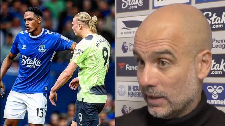 Pep Guardiola was fuming after what Yerry Mina did to Erling Haaland's body