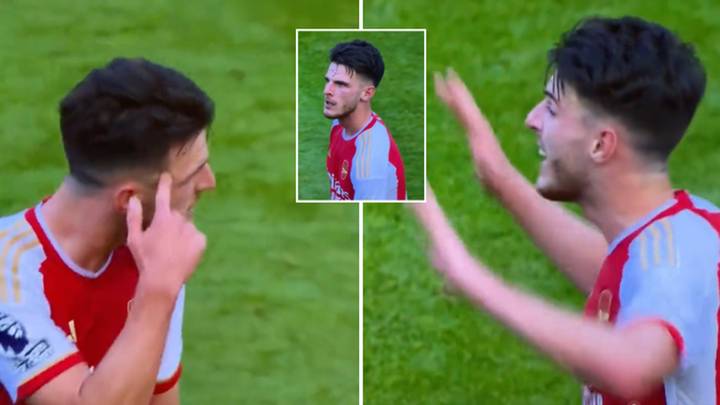 Footage of Declan Rice instructing Arsenal players moments after scoring winner vs Man Utd emerges, he's a captain in waiting