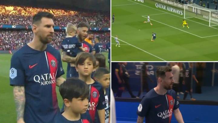 Lionel Messi smiled as he left the PSG pitch one final time after being booed for missing a chance