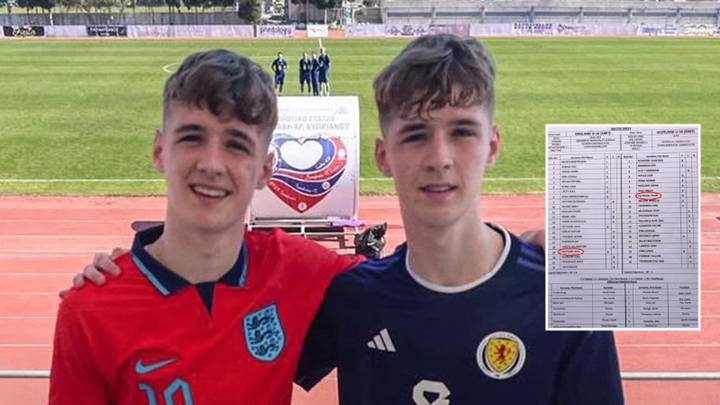 Darren Fletcher's twin sons line-up against each other in game between England and Scotland