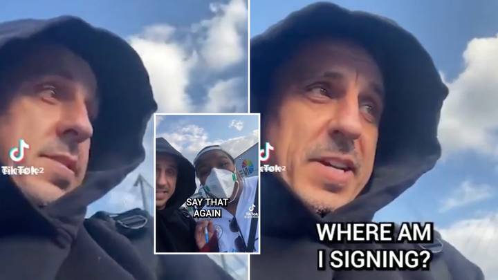 Gary Neville Asked To Sign Something For American Manchester City Fan, His Reaction Is Priceless