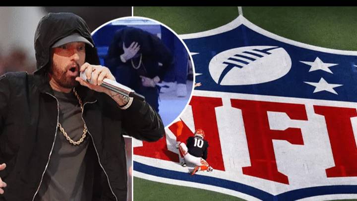 Eminem takes a knee during Super Bowl halftime show