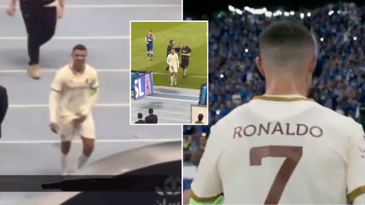 Cristiano Ronaldo appears to make obscene gesture to fans after they taunt him with 'Messi, Messi' chant