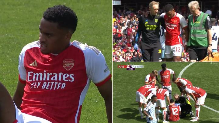 Jurrien Timber picks up injury on his Premier League debut for Arsenal